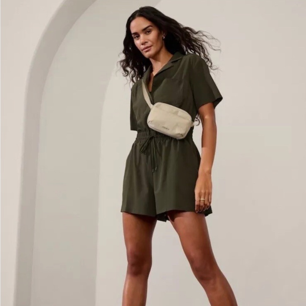 Athleta Avenue Romper Aspen Olive Green XS